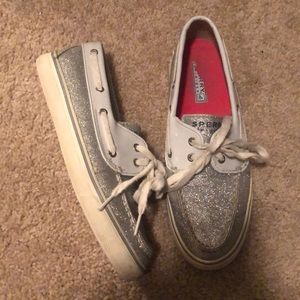 Sperry Silver Boat Shoes Size 7